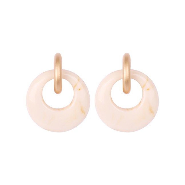 LRC Anting Tusuk Fashion Alloy Resin Ring Earrings F3599X