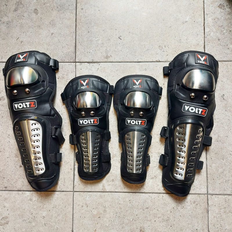 Deker Pro X Besi 1set panjang siku n Lutut Voltz Madbike Stainless Pro-X Decker knee Elbow protector