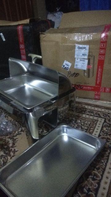 Roll Top 9l Chafer Chafing Dish Stainless Steel Wadah Saji Prasmanan