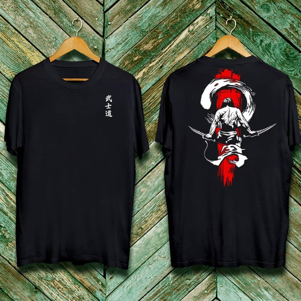 KAOS PRIA/ SAMURAI JEPANG PRIA BAJU KAOS DISTRO SAMURAI BAJU KAOS PRIA HITAM POLOS/KAOS JAPAN HITAM