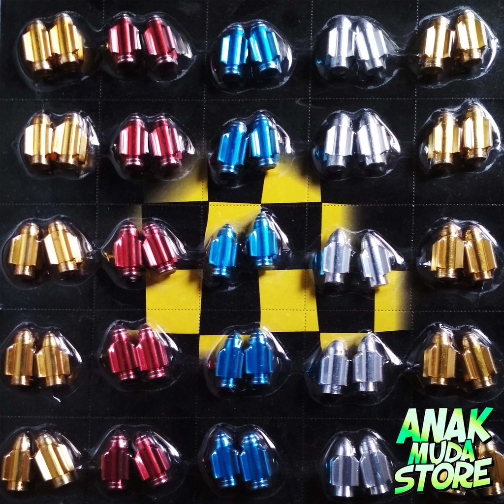 Tutup Pentil Ban Motor Mobil Variasi Model Roket Full CNC Supra Jupiter Rx king Satria Beat Fino Mio
