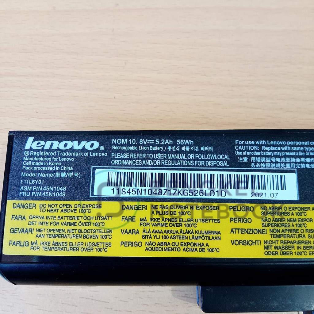 Baterai Lenovo E430 E430C E431 E435 E530 E531 E535 E540 45N1043 Original 75+