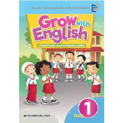 BOOSBOOK JUAL GROW WITH ENGLISH SD KELAS 1 WITH DIGITAL CONTENT KTSP 2006 ERLAN