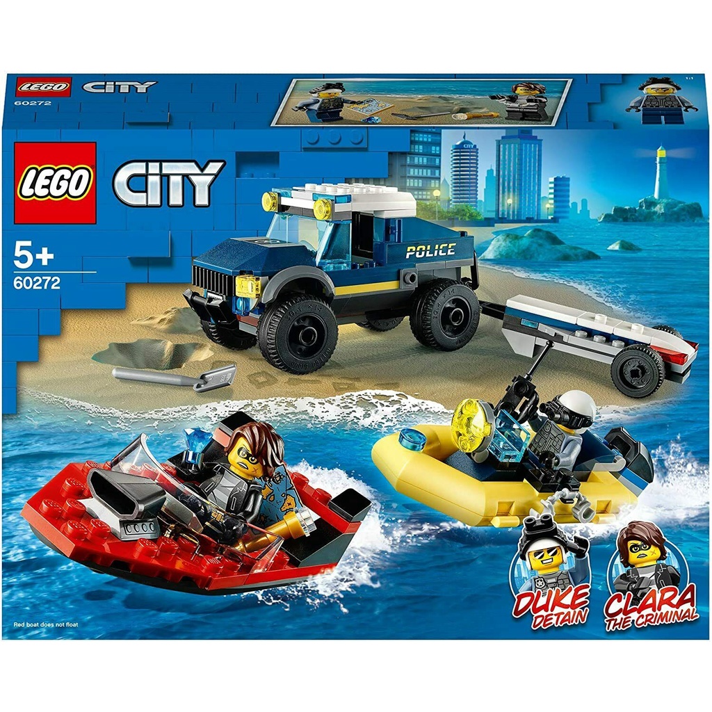 LEGO City - 60272 Elite Police Boat Transport Set Building Kid Toy Cars Jeep Speed Town Creator Car 