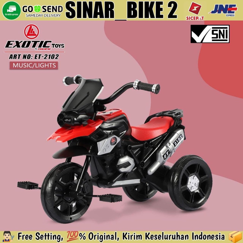 Motor Motoran Gowes Exotic ET-2102 Mainan Sepeda Anak Roda Tiga Tricycle