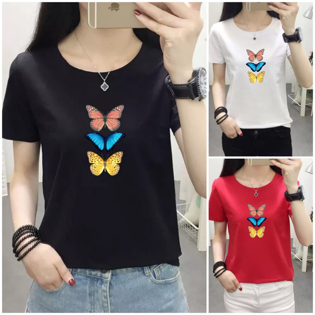 Kaos wanita cotton combed 30s / Baju wanita cotton combed  / Kaos polos wanita lengan pendek Bee103