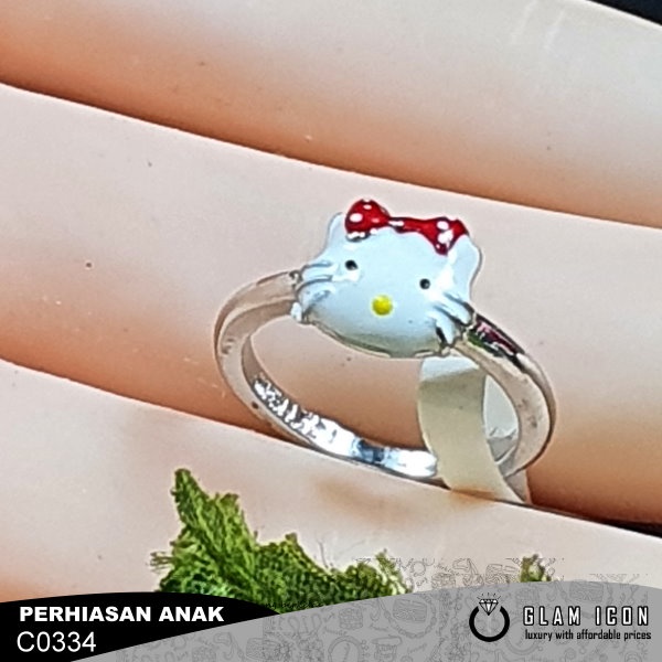 Cincin anak karakter Hailo kiti pita merah C0334 CAS