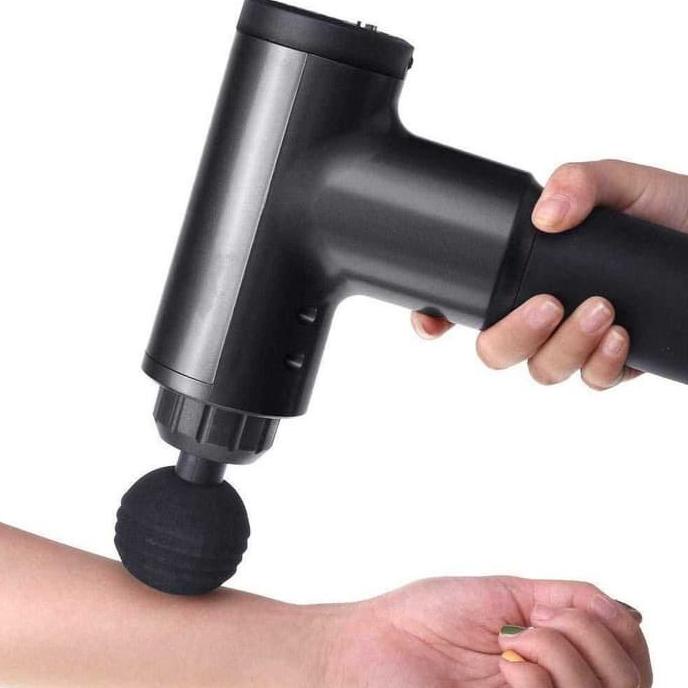 Alat Pijat Massage Gun Vibra 6 Mode Kepala Mesin Pijat Portable