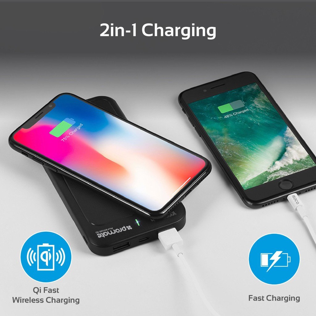 Power Bank Fast Wireless QI Powerbank Quick Charge Charging Murah Android Samsung Vivo Oppo PROMATE