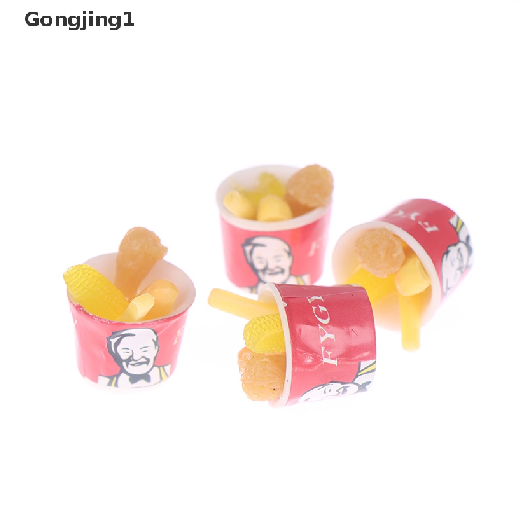 Gongjing1 4Pcs / Set Mainan Miniatur Snack Jagung Skala 1: 12 Untuk Aksesoris Rumah Boneka