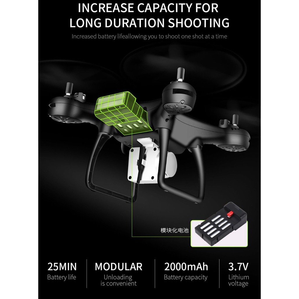 TXD - 8S - 4K The phone controls the drone Version Dual AntiShake Self-Stabilized - A KEY Return