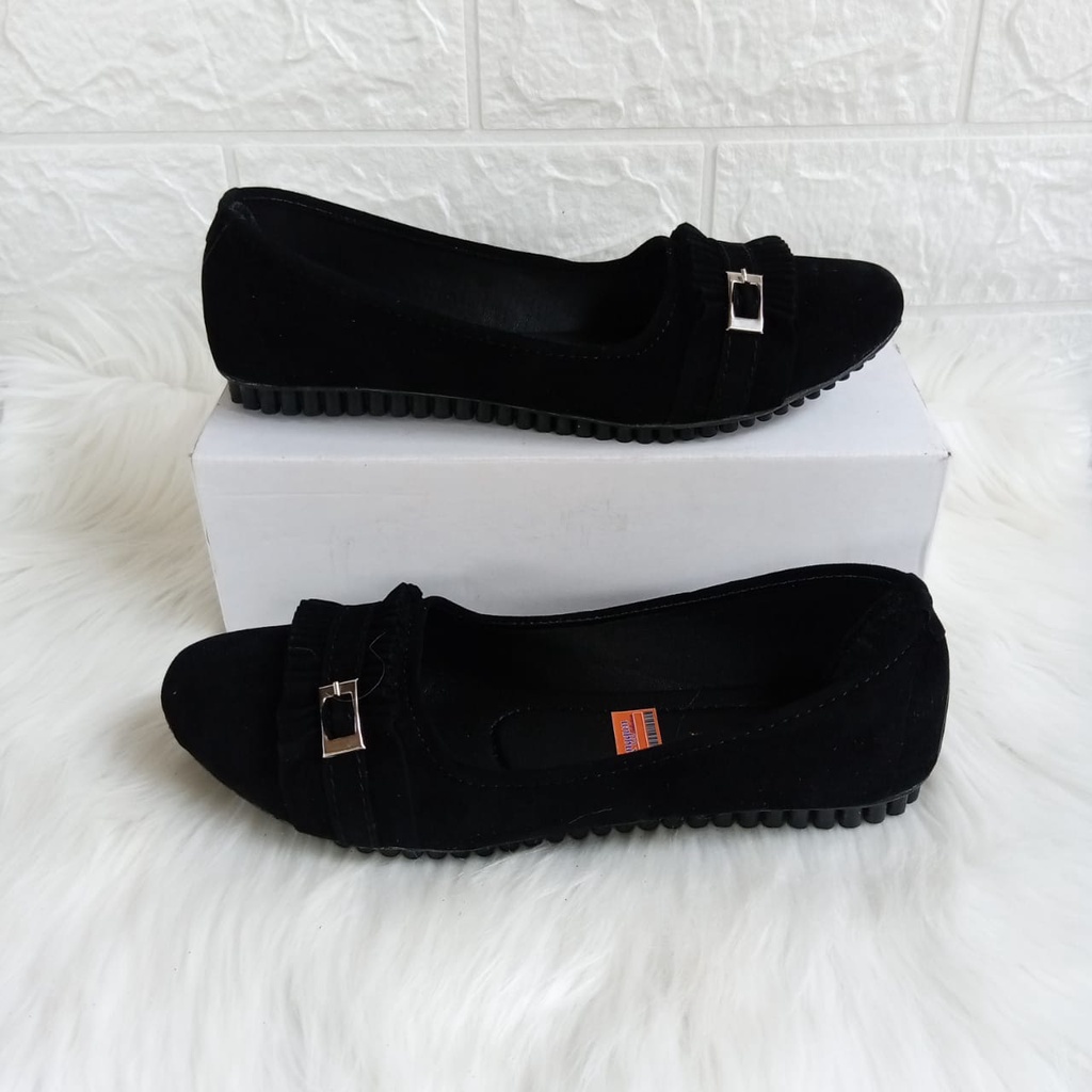 flatshoes wanita terbaru sepatu balet wanita murah simple elegan variasi rempel gesper