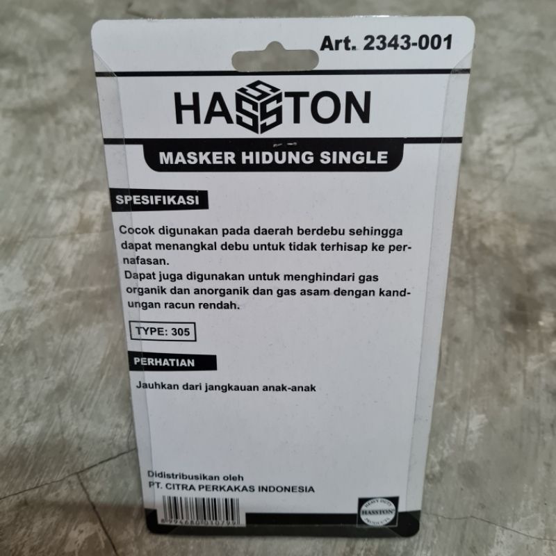 MASKER CHEMICAL RESPIRATOR SINGLE SATU HASSTON PROHEX / MASKER TUKANG