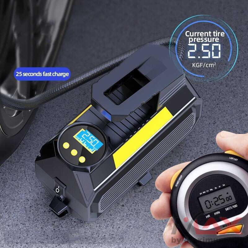 Kompresor Pompa Ban Mobil Digital Auto Pressure Bisa Ban Motor Sepeda atau Bola Pompa Angin Compressor 150 PSI permanen magnet Angin Ban Mobil Portable Tire Pump Portable Air Compressor Bright Emergency Flashlight Tire Inflator Auto Tire Pump With Digital