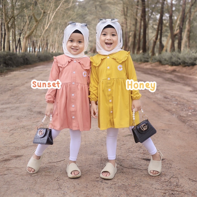 Tunik Anak Daisy / Dress Anak Lengan Panjang / Baju Anak Perempuan 1-5 Tahunk