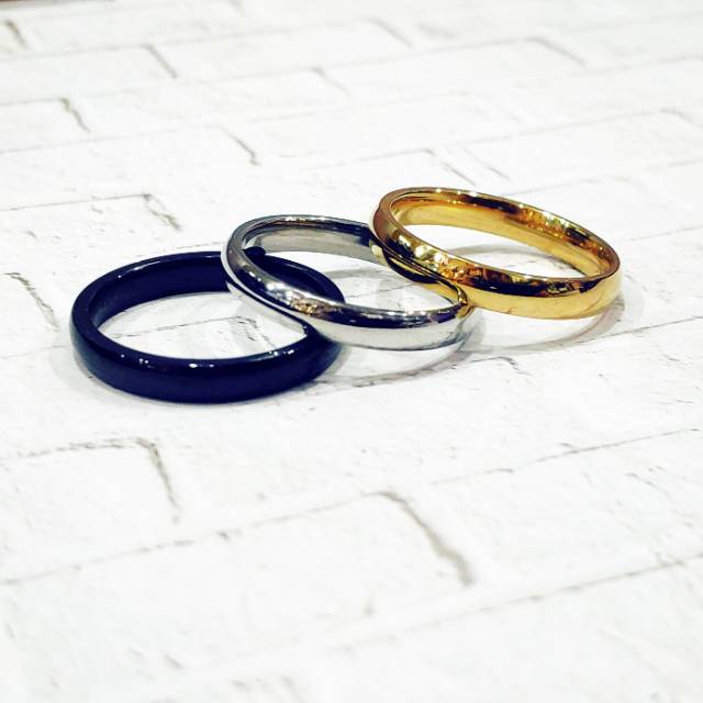 Cincin couple cincin kawin warna emas hitam putih silver black gold