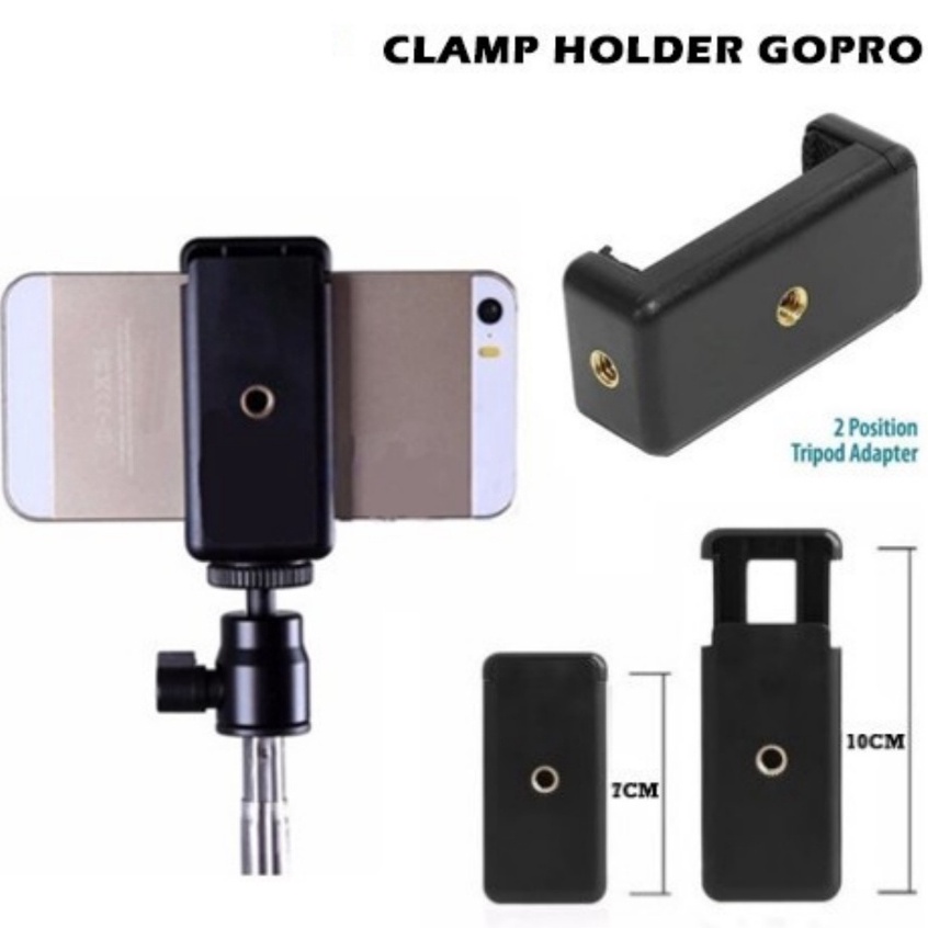 Trend-Clamp Holder U Gopro For HP Tongsis Tripod Monopod Clip Bracket Universal Jepitan kotak