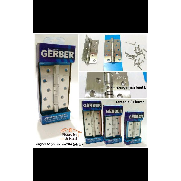 Termurah Engsel Gerber SUS 304 5 inch - Engsel Pintu 5 inch