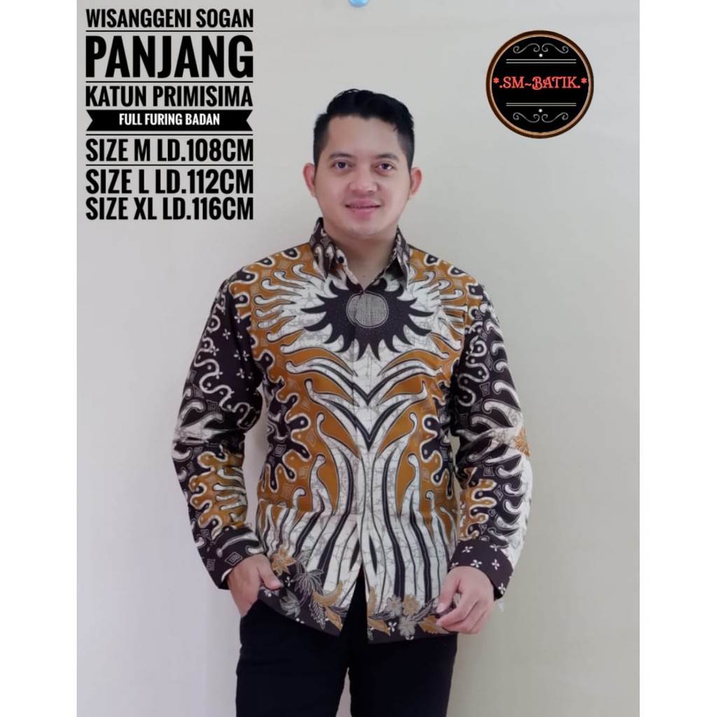 WISANGGENI SOGAN Kemeja Batik Pria Lengan Panjang | Hem Batik Pria FULL FURING SM BATIK