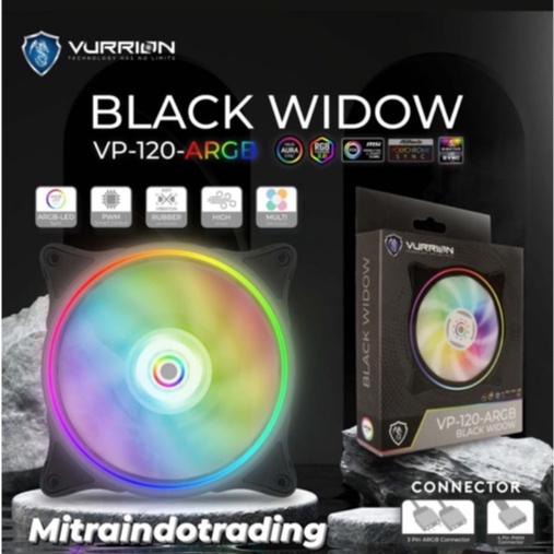 FAN / FAN CASING / FAN COOLER - VURRION BLACK WIDOW FAN ARGB