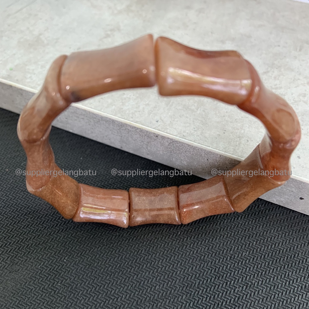 Gelang Batu KORAL COKLAT TULANG limited BROWN CORAL akik serat elastis