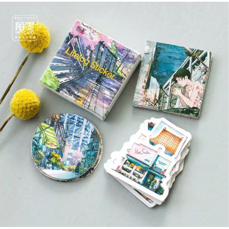 

[RT] 45 pcs STIKER AESTHETIC JEPANG UNTUK JURNAL STICKER DECO KOTAK