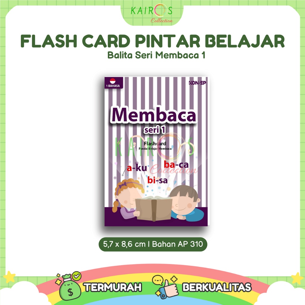 Flashcard Flash Card Kartu Pintar Belajar Balita Seri Membaca 1