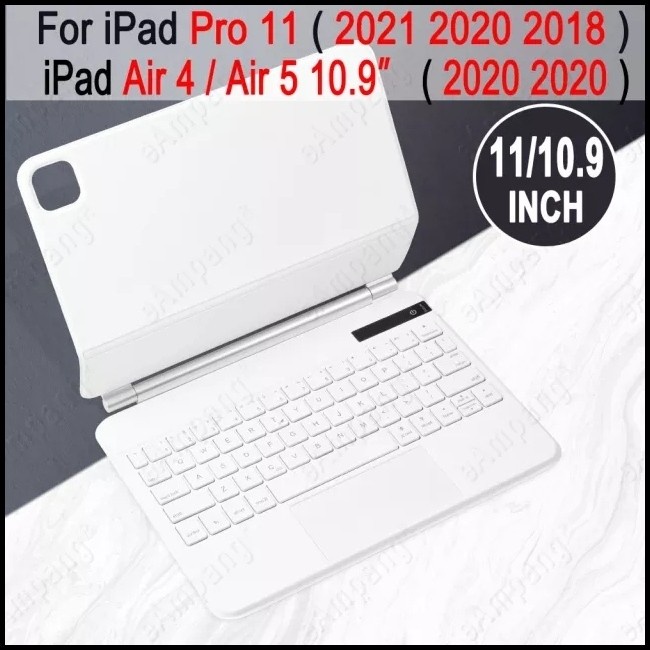 TERBARU- BISA COD Magic Keyboard for iPad Pro 11" 12.9" 2008/2020/2021 ipad Air 4 10.9" - WHITE 11"/