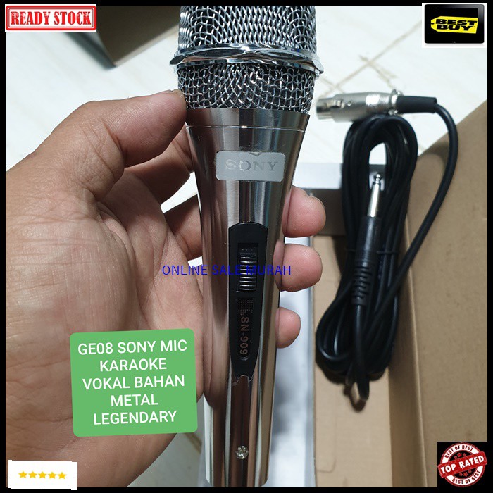 G08 Microphone SONY legendary vokal mic kabel karaoke volume suara Professional dynamic microphone cable meeting vocal audio sound pro jernih panggung pidato ceramah imam masjid musik music pengeras suara  BAHAN METAL BISA SEGALA JENIS AUDIO  Spesifikasi