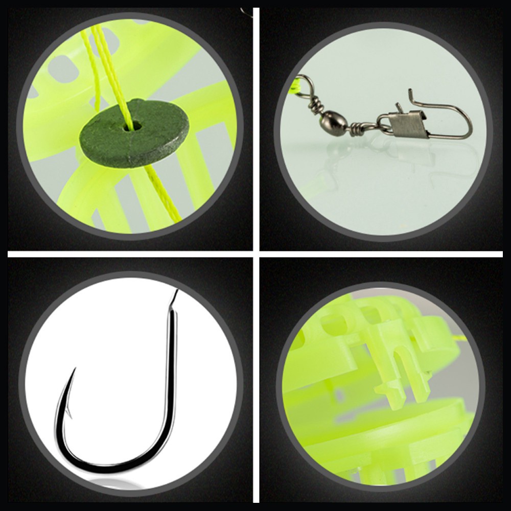 1Pcs Fishing Hooks Explosion Baits Cage with Strong Carbon Steel Plastics Carp Spherical Tackle Tools