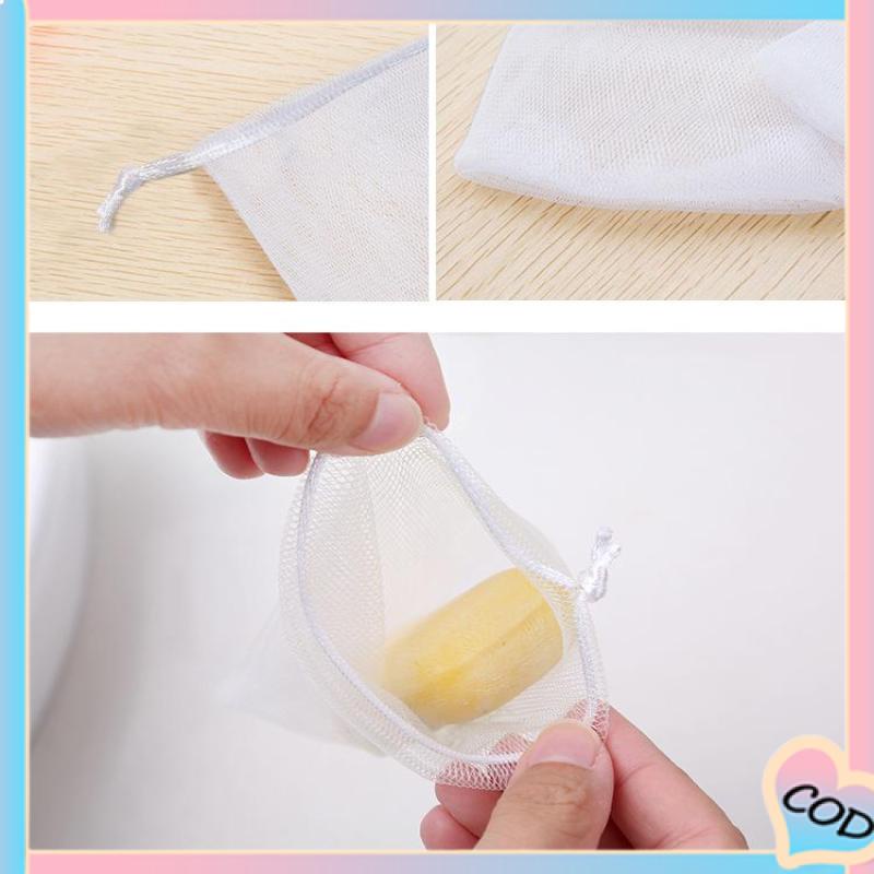 COD❤️Foaming Mesh Pembersih Wajah Cleansing Mesh Handmade Soap Mesh Bag-A.one