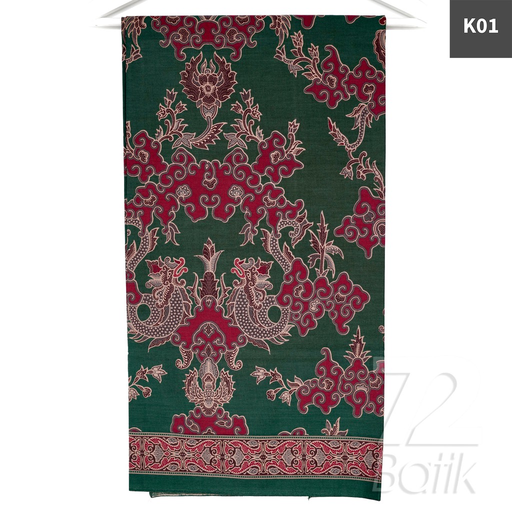 KAIN BATIK PREMIUM Bahan Katun Motif Naga Kembar Warna Hijau Ijo 724162 Cap 72 Jarik Jarit Samping Kebat Panjang Batik Katun Modern Premium Bahan Seragam Batik Pernikahan Kantor Keluarga Murah Kamen Jadi Batik Bali Lembaran