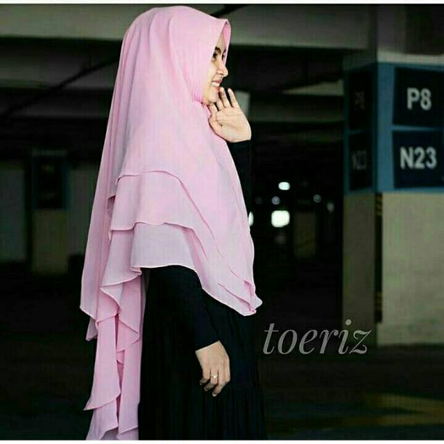 Khimar 3 Layer Non Pad / Khimar Syari / Khimar Jumbo / Jilbab Pesta