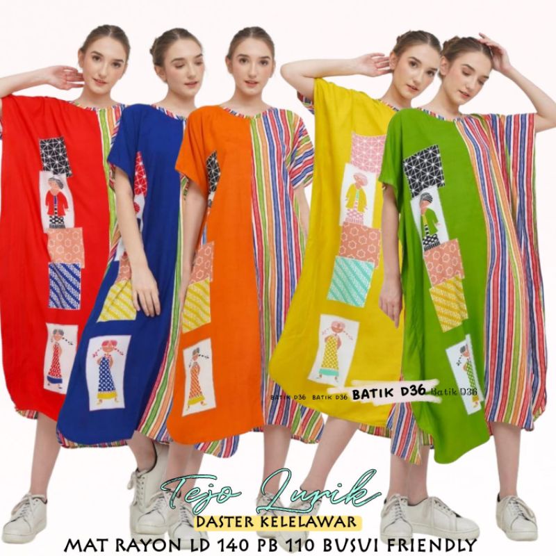 (Semerbak) Daster kelelawar rayon halus busui friendly tejo lurik Jumbo Baju Tidur santai Wanita Ibu