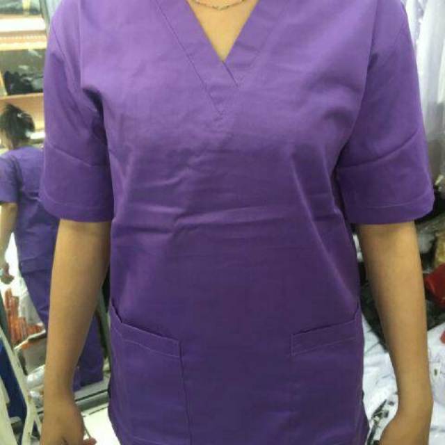 UKURAN STANDARD - Ungu lavender - BAJU OK DOKTER PERAWAT BIDAN MEREK DUA SAUDARA