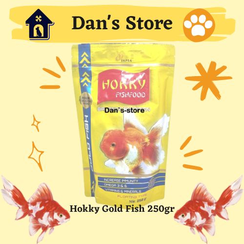 Hokky Gold Fish 250gr - Pelet Ikan Mas Makanan Ikan Hias Kecil