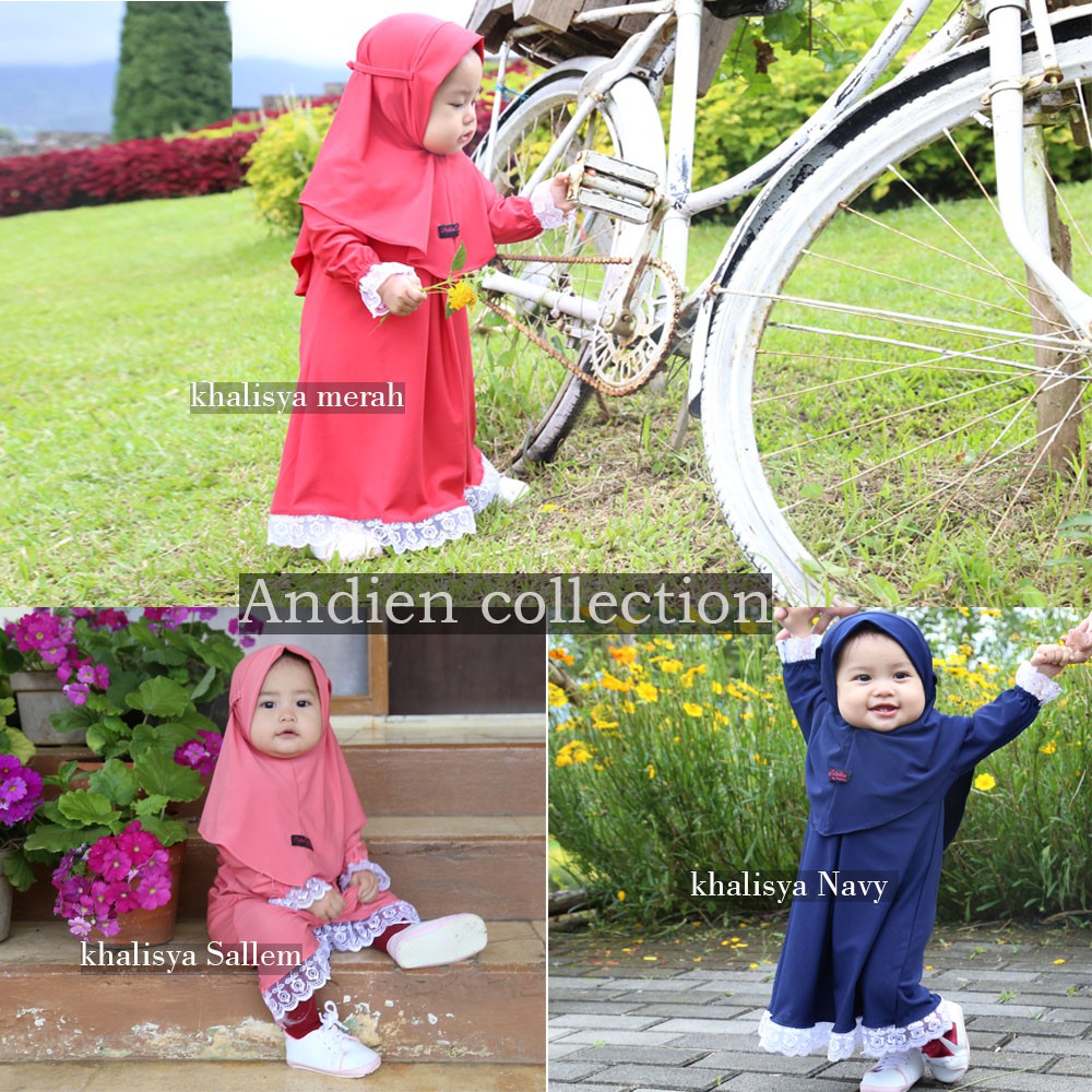 Dress  Khalisya/ GAMIS SET JILBAB  ANAK PEREMPUAN ( SIZE XS- S- M- L )