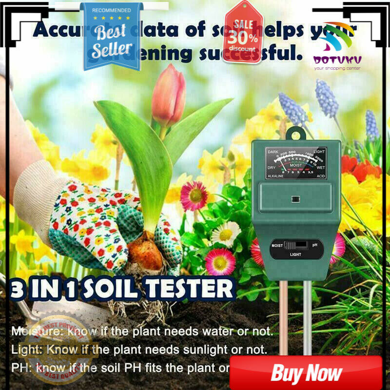 Soil PH Water Tester Moisture Light Test Meter Analyzer -Alat Pengukur Kelembaban Tanah 3 in 1