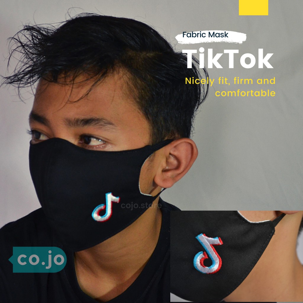 MASKER KAIN LOGO TIKTOK BORDIR