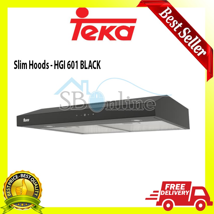 Cooker Hood TEKA HGI 601 BLACK Slim Hood - Penghisap Asap Dapur