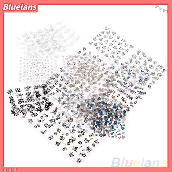 Bluelans 30 Lembar Stiker Nail Art Motif Bunga Campur Untuk Manicure DIY