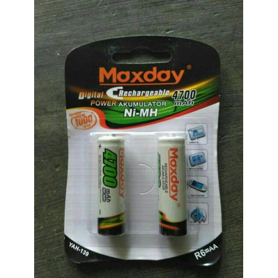 Batery Rechargeable MAXDAY Digital Power AA 4700mah Set Isi 2