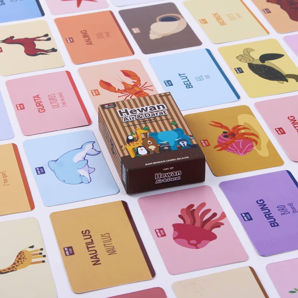 Flashcard Kartu Pintar Balita Hijaiyah Huruf Angka Hewan