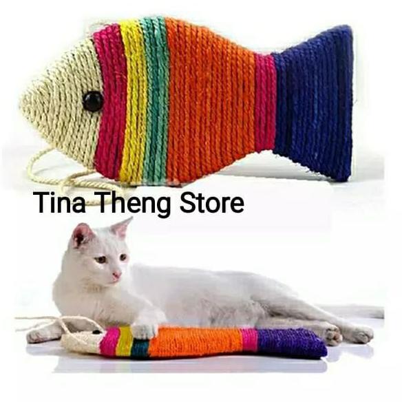New Mainan Kucing " PAPAN SISAL IKAN BESAR" Cat Scratcher - Tikus