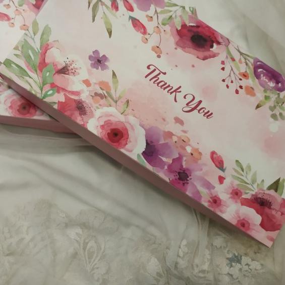 ♩ dus kue/ box kue / kotak brownies /kotak kado / box kue kering - pink stabilo ۞