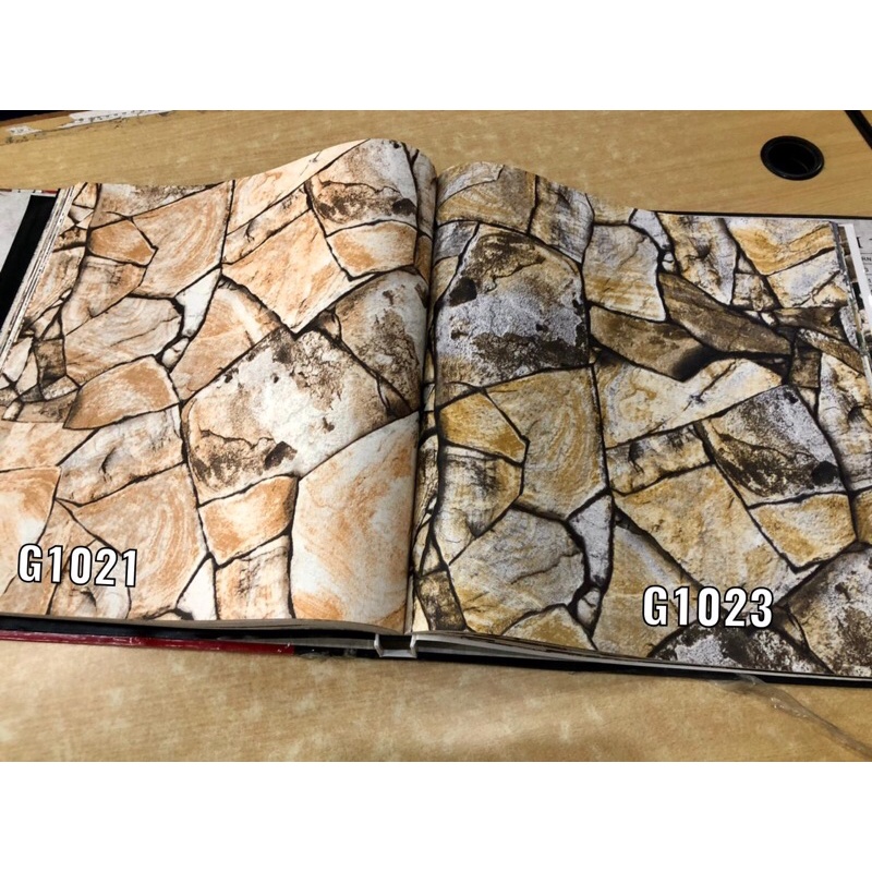 Wallpaper Dinding Roll Besar Sale Batu Alam Coklat Merah Abu