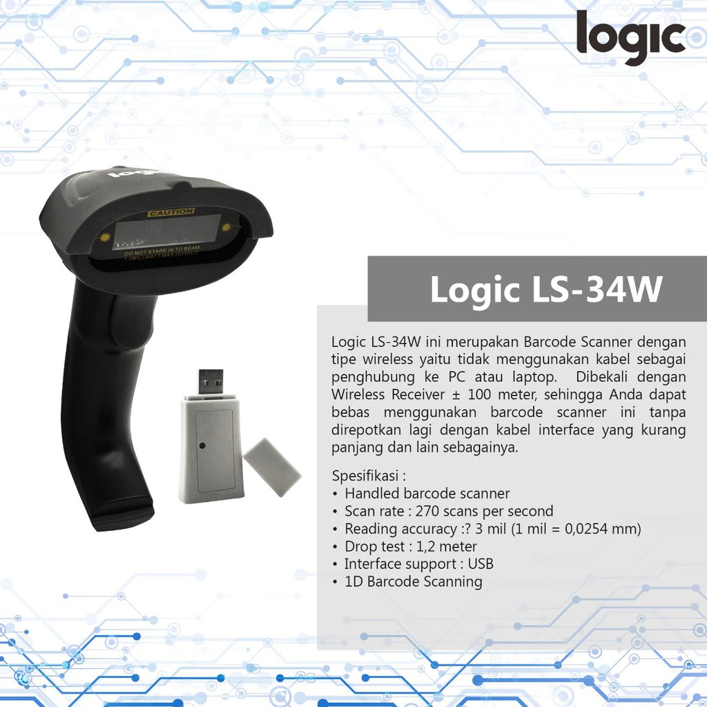 Barcode Scanner Fingerspot Logic LS-34W
