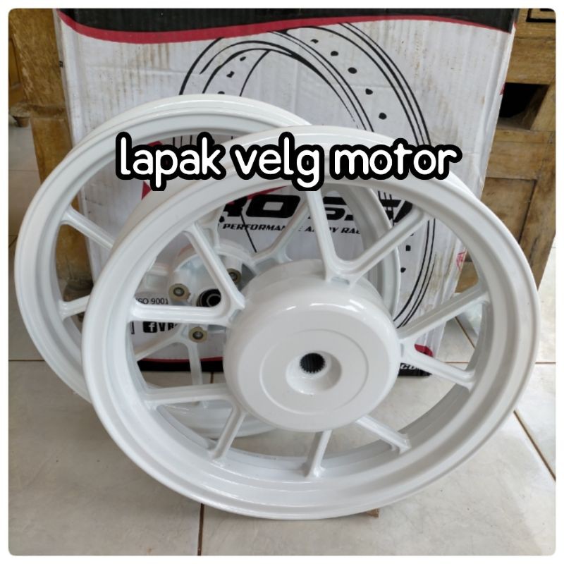 velg racing calisto untuk vario 125/150beat,scoopy,vario 110,spacy,genio uk 185/215x14 warna putih