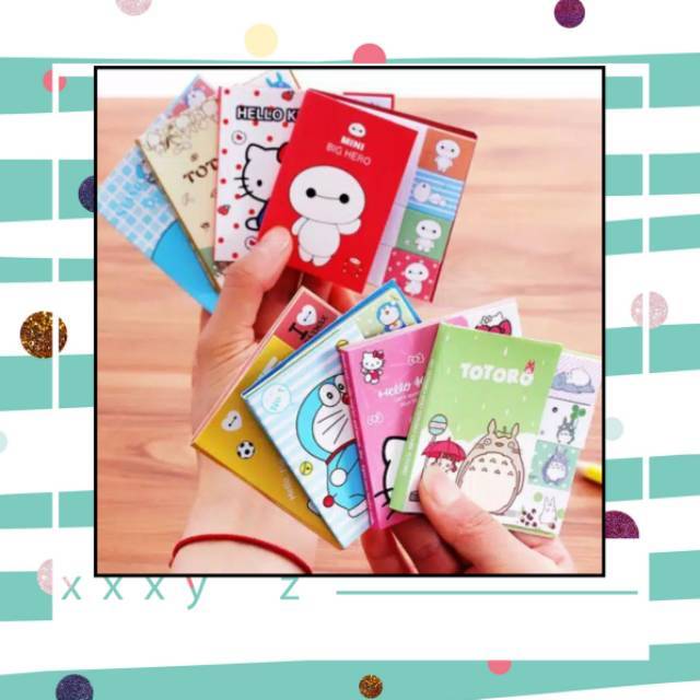 

NB002 STICKY NOTES SET MEMO CATATAN KARAKTER HELLO KITTY DORAEMON BAYMAX TOTORO LEIDIS STATIONARY