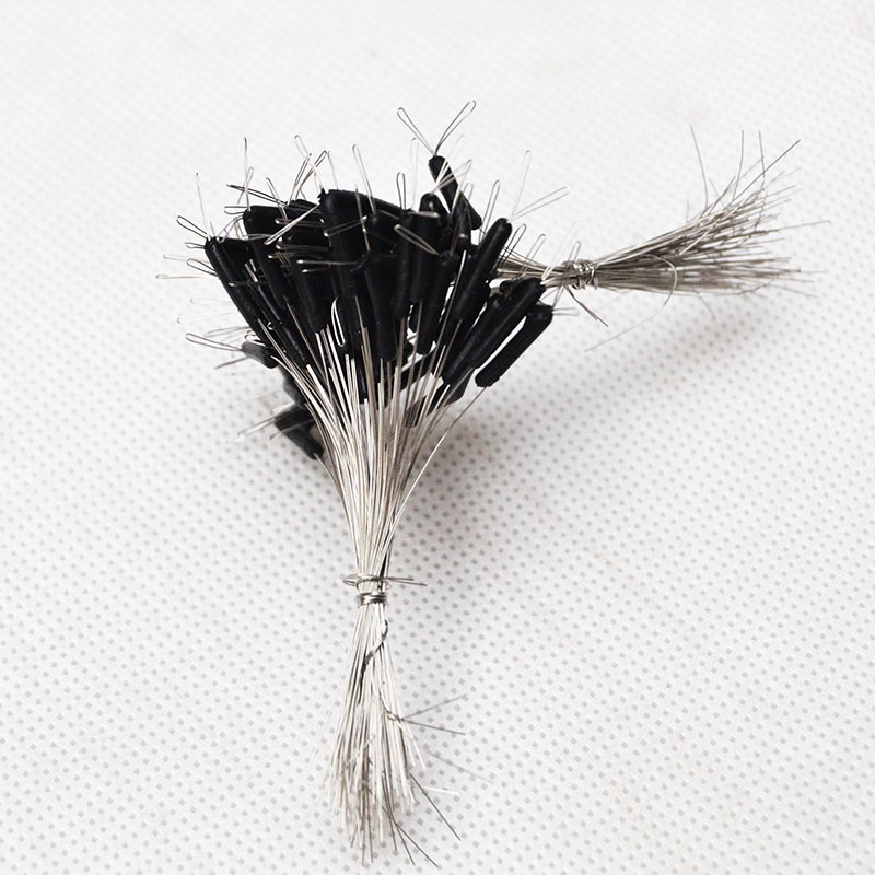 kail Double Hook Benang Rangkai Pancing Cabang 2 Stopper neklin 50pc